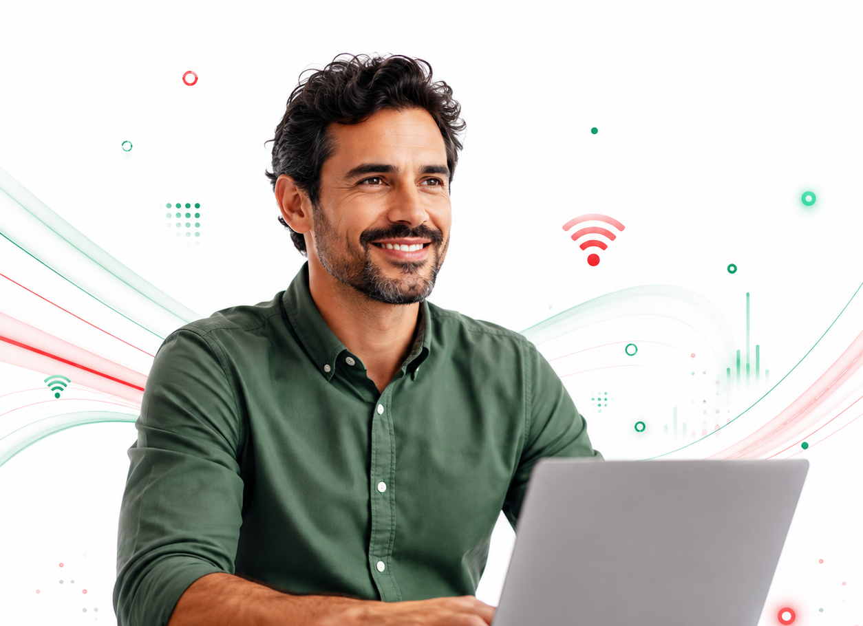 Empresário trabalhando com internet Hotlandia Empresas